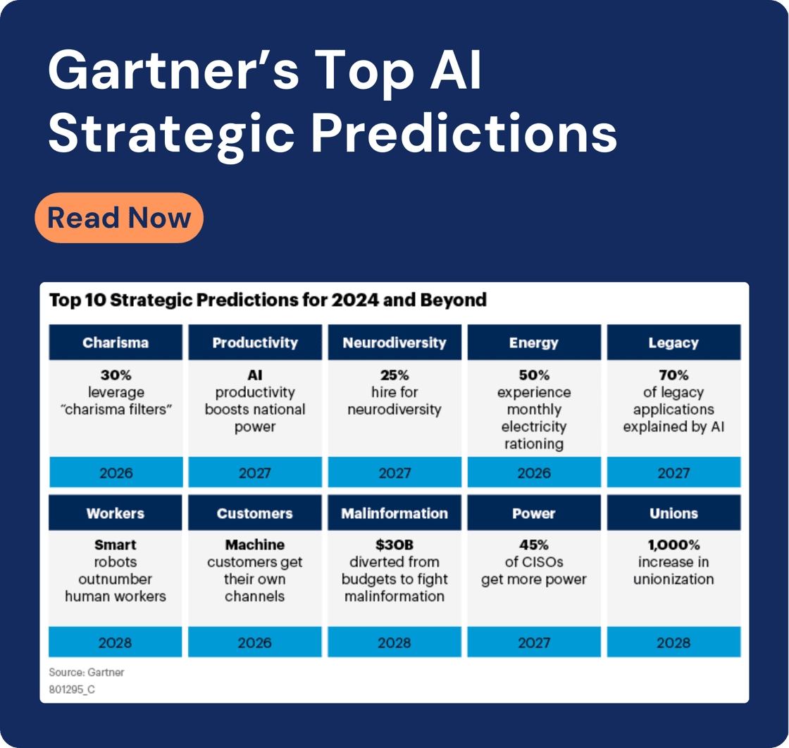 Gartners top AI strategic predictions