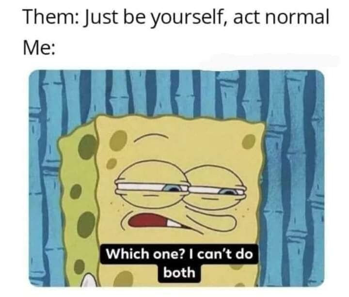 Just be normal meme